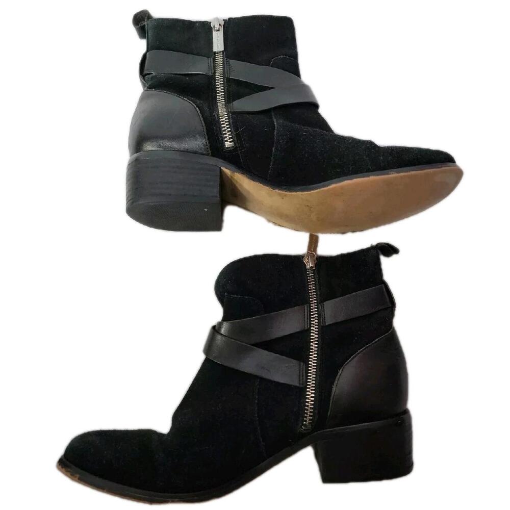 Michael Kors Women's Boots Size 8M Contemporary Black Suede LOGO, Zipper - Picture 4 of 10